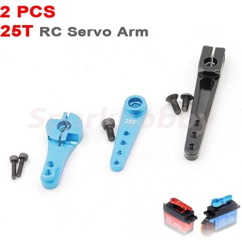 2PCS 25T 1.75inch FUTABA HITEC Steering Servo Arm Horn Rocker Aluminium Alloy CNC Workmanship for RC Car Crawler Servo DIY Parts