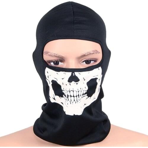 Skull Pattern No Pungent Smell Beanies For Women Men Black Quick Drying Full Face Breathable Stretchy Balaclava