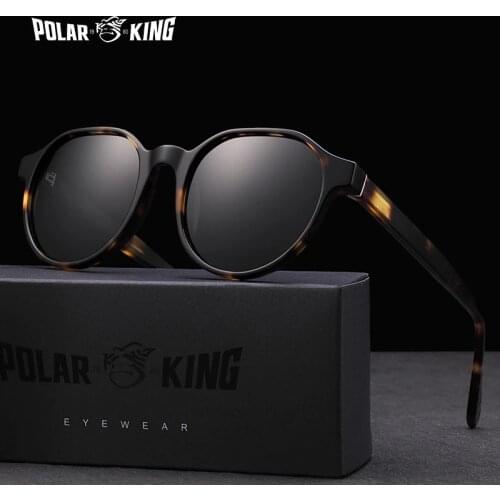 Polarking New Acetate Polarized Sunglasses Brand Vintage Style Men Sun Glasses Handmade For Male Uv400 Protection Shades