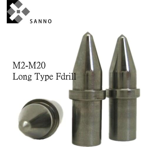 Fdrill M2 - M20 long thermal friction drilling bit with round / flat flow drills 1.7mm - 18.9mm friction drill / form drills
