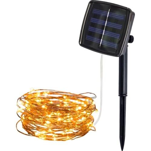 5M 50Lights Solar LED Copper Wire String Light Home Outdoor Solar Powered Copper Wire Light String Fairy Christmas Party Decor