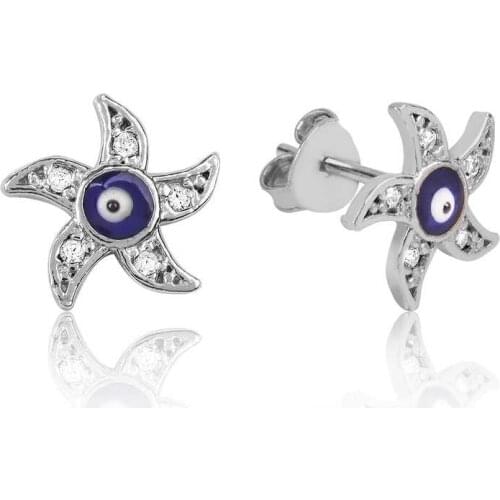 Tevuli 925 Sterling Silver The Genres Change Sea Star studded earrings