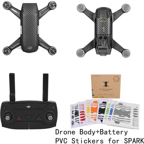 Carbon Fiber Skin Wrap Waterproof Stickers Decal For DJI SPARK Drone