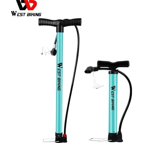 WEST BIKING Bike High Pressure Air Pump 120/160 PSI Schrader Presta Steel Body MTB Balls Tire Inflator Bicycle Accessories