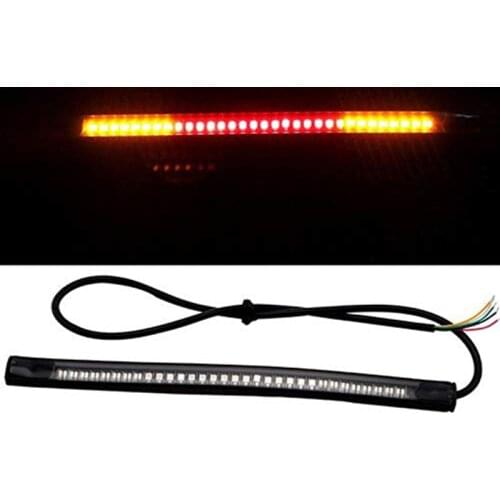 1PC Flexible LED Motorcycle Light Bar Strip Tail Turn Signal Tail Rear Brake Stop Bulb Lamp Brake Light 2835 3014 SMD Dual Color