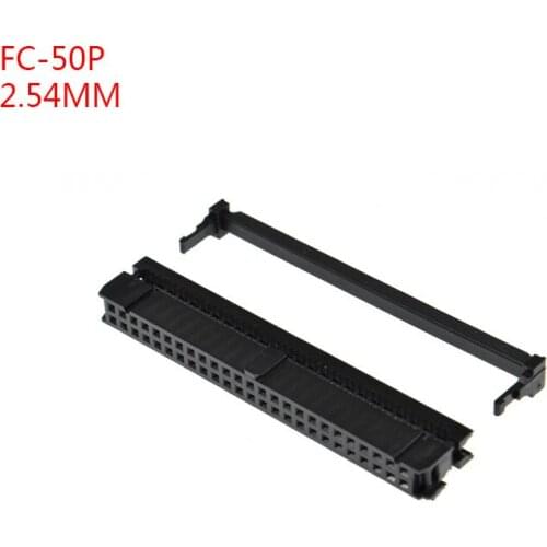 10PCS FC-50p IDC SOCKET pitch 2.54MM 50P FOR IDC BOX HEADER for cable JTAG ISP PLUG CONNECTOR DOUBLE ROW FEMALE 2x25PIN 50PIN FC