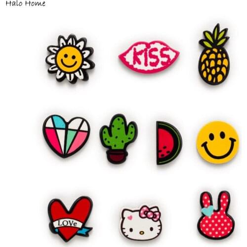 10 Piece Mixed Cute Series Pattern Acrylic Flatback Scrapbooking DIY Phone Decoration Craft Making Embellishment 13-26mm