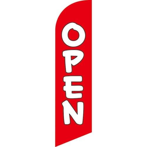 110g Knitted Polyester Business Advertising Now Open Beach Feather Flags