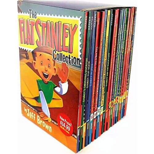 19PCS/SET The Flat Stanley Collection Global Adventure Childrens Picture English Reading Book Comic Novel Fiction Kids Gift