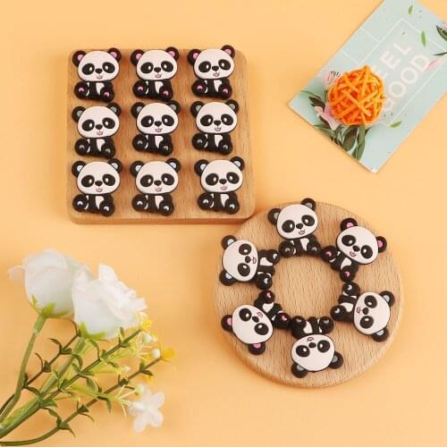 Kovict 50/100/200/500pcs Mini Chinese panda Silicone Beads Baby Dummy Cartoon Pacifier Toy Accessories