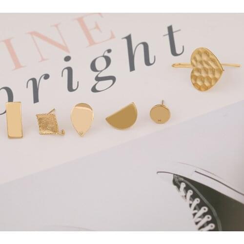 HAOSAW Choose 4Pcs/Lot Jewelry Accessories/Cooper Material/Silver-Pin/Multi Designs/Hand Made/Genuine Gold Plating/Earrings Stud