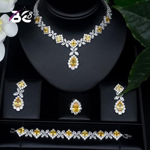 Be 8 4 PCS Sets Luxury Shinny AAA Cubic Zirconia Women Jewelry Sets Bridal Fashion Jewelry Wedding Party Necklace Set S421