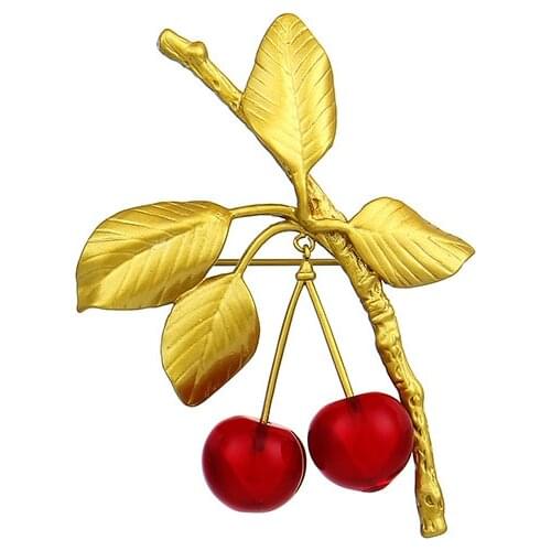 Free shipping cherry brooch