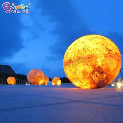 Free Shipping Inflatable Yellow Moon With Lights For Decoration / PVC Inflatable Airtight Moon For Sale - BG-Z0286