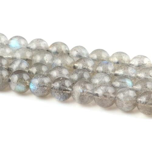Natural Stone Beads Flash Round Shape Labradorite Stone Loose Spacer Beaded for Jewelry Making DIY Bracelet Necklace Accessories