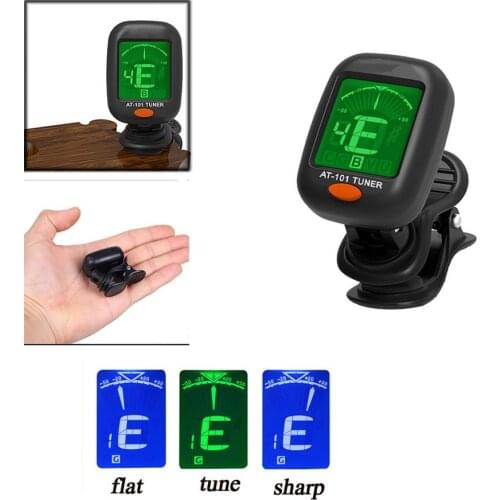 Transer Digital Chromatic LCD Clip-On Electric Tuner for Bass, Guitar, Ukulele, Violin 18Mar27