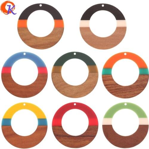 Cordial Design 20Pcs 48*49MM Hand Made/Charms/DIY Making/Natural Wood & Resin/Loop Shape/Earring Findings/Jewelry Accessories