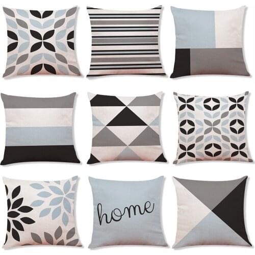 Throw Pillows Warm Geometric Home Furnishing Cotton Linen Pillowcase 18x18 Inch, Car Sofa Grey Pillow Cushion Cover Decor Pillow