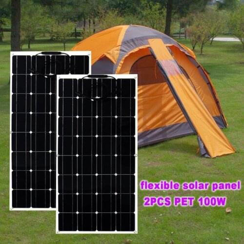 JingyangSolar High efficiency 32 cells 2pcs 100W 18V Flexible photovoltaic solar panel