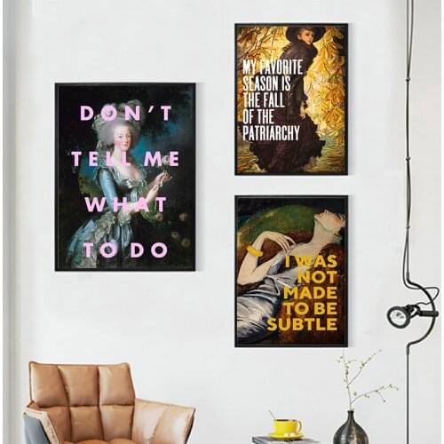 FEMINIST Canvas Painting Poster Girls Gifts Funny Song Lyrics Don't Tell Me What to Do Prints Woman Room Wall Art Picture Decor