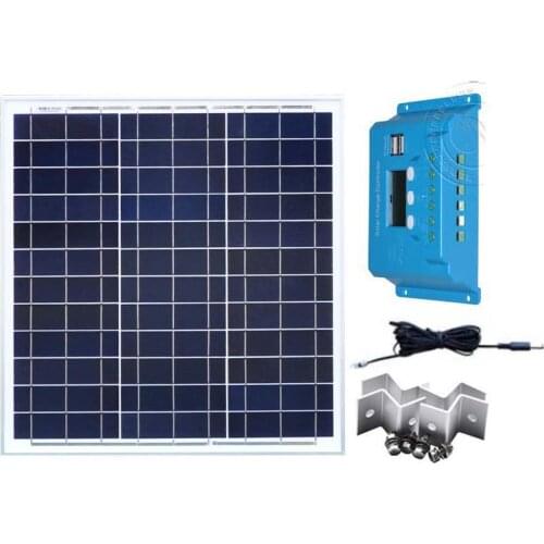 Solar Panel Kit 12v 40w Solar Battery Charger Solar Charge Controller 12v/24v 10A Solar Module Mounting Car Caravan Camp Boat