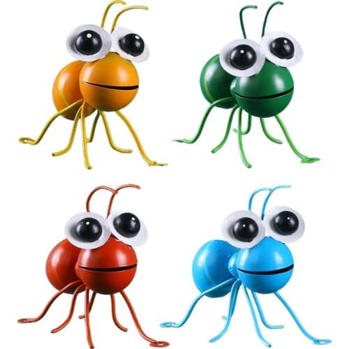 Iron Wrought 3D Ant Ornaments Wall Hanging Pendant Art Crafts Garden Accents Yard Fence Sculpture Home Decor