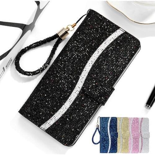 Bling Glitter Wallet Coque Leather Case For iPhone 11 Pro X XS XR Max SE 2020 7 8 6 6S Plus Phone Card Slot Flip Back Book Cover