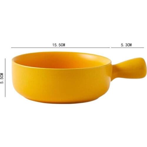 Creative Nordic style ceramic ware, baked rice bowl with handle, web celebrity baking bowl, breakfast bowl