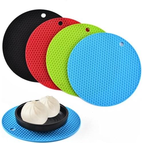 Round Silicone Honeycomb Mat Kitchen Earthenware Pot Non-Slip Meal Heat Insulation Waterproof Coaster