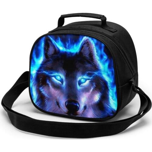 Cool Wolf Children Lunch Bag Lunch Bag Student Portable Insulated Office Lunch Box Picnic Bags Thermal Food Tote Handbag