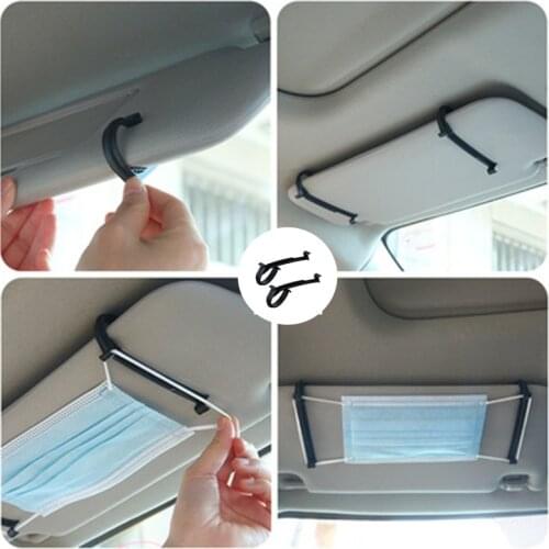 Car Mask Hook Disposable Mask Storage Rack Vehicle-mounted Sun Visor Bracket Auto Storage Hook Automobile Interior Accessories