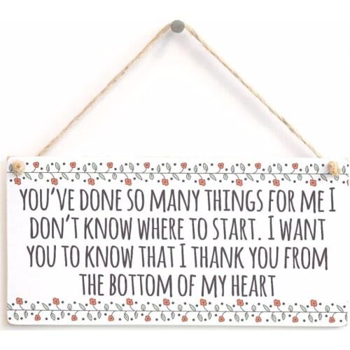 Meijiafei You've done so many things for me...thank you - Special Thank You Gift Sign/Plaque 10"x5"