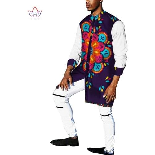 Mens African Clothing 2021 Autumn New Fashion Men Trench Printed African Wax Hooded Coat Customized Traditional clothing WYN161