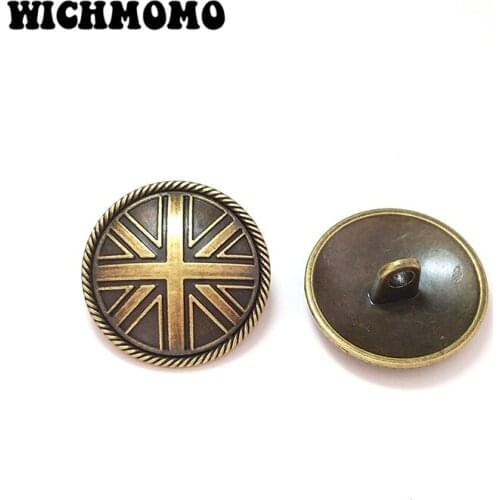 New Fashion 3pieces 30mm Retro Zinc Alloy Round Bronze Clothes Jeans Overcoat Decorative Buttons Garment Hair Accessories