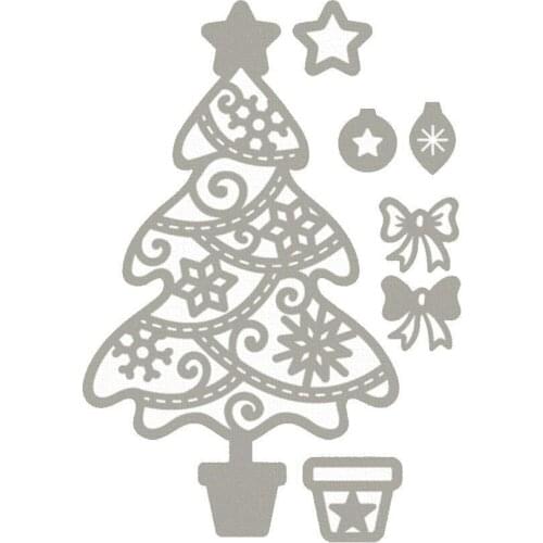 Christmas Tree Metal Cutting Dies For DIY Scrapbooking Photo Album Paper Card 2022 New Year Greeting Cards Template Die Supplies