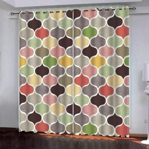 Custom fashion Blackout Window Drapes Luxury 3D Curtains For Living room bedroom Colorful pattern 3d curtain