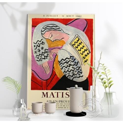 Henri Matisse Aix-En-Provence Poster, Matisse A Person Hands Propped Up On A Table Sleeps Art Prints, French Vintage Home Decor