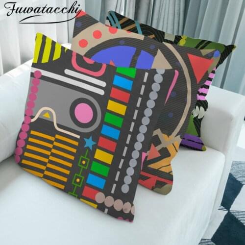 Fuwatacchi Colorful Modern Style Cushion Cover Geometric Pattern Pillow Covers for Home Sofa Fall Decor Throw Pillowcase 45X45cm