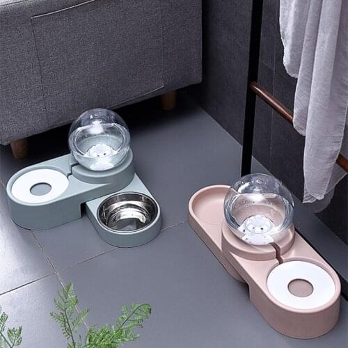 Spherical Dog Bowl in Small Dogs Food Basin Cat Bowl Automatic Cat Water Fountain Pet Supplies HPIS Double Bowl Gift