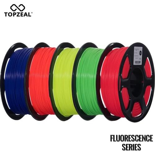 TOPZEAL PLA Fluorescent Series Filament for 3D Printer 1KG 1.75mm Spool PLA Fluo Color Filament 3D Printing Materials Supplies