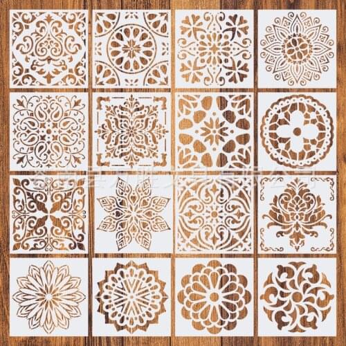 Painting Drawing Stencils Mandala Template for Stones Floor Wall Tile Fabric Wood Burning Art&Craft Supplies -reuseable
