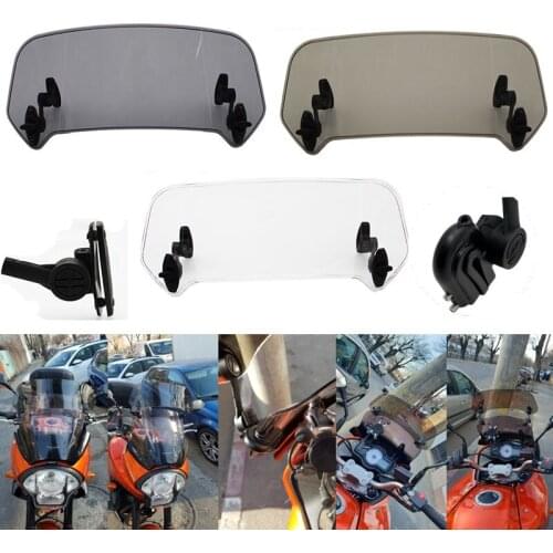 Universal Motorcycle Windshield Extension Adjustable Spoiler Clamp-On Windscreen Deflector For BMW HONDA SUZUKI KAWASAKI YAMAHA