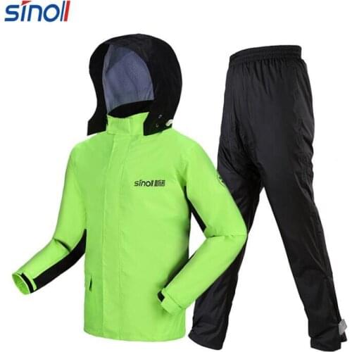 SINOLL Waterproof Motorcycle Raincoat+Rain Pants Motorcycle Rain Suit Motorcycle Rain Jacket Sports Riding Motorbike Raincoats
