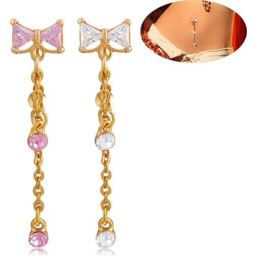 1PC 6 Colors Piercing Jewelry Bowknot Belly Button Rings for Women Body Jewelry Accessories Body Chain Piercing Navel Ombligo