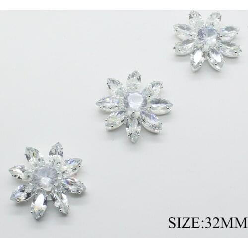 1pc/lot 32MM Snap Button Jewelry DIY Crafts for Scrapbooking Zircon Flat Back Button for Clothing Home Decorative Accessories