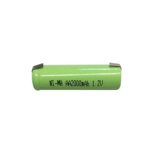 10PCS AA2000mah 1.2V AA 2000mah 1.2V Rechargeable battery AA2000mah1.2V NO.5 Ni-MH NiMH battery witrh leg
