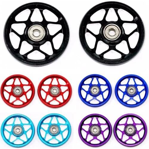 2Pcs Homemade 19mm Tamiya Mini 4WD Car Guide Wheels Hollow Star Aluminum Alloy Rollers Spare Parts