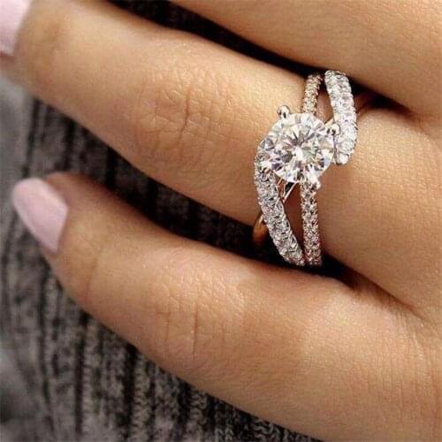 2019 Creative Zircon Ring with Stone Crystal Wedding Ring couple wedding and engagement rings for women For Male valentines day