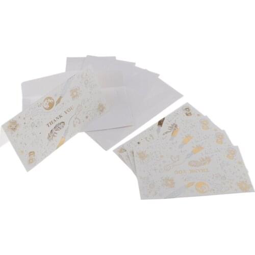 5 Set Thank You Paper Card Christmas Wedding Party Greeting Invitation Card