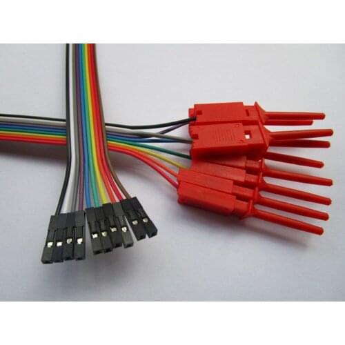 5 pcs Pitch 2.54mm Jumper Wire 1x10 pin Female to Flat Test Clip Ribbon Cable 24cm(9.5")